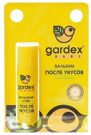 يعتبر Balm Gardex Baby مناسبًا كإسعافات أولية إذا تعرض طفلك للعض ، على سبيل المثال ، من قبل بعوضة