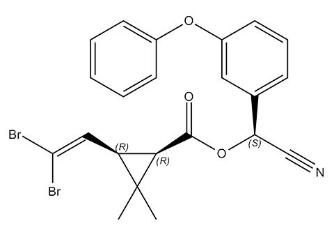 Insektisida deltamethrin, struktur kimia